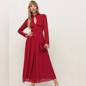 Reformation Georgianna Dress Red - Size 0